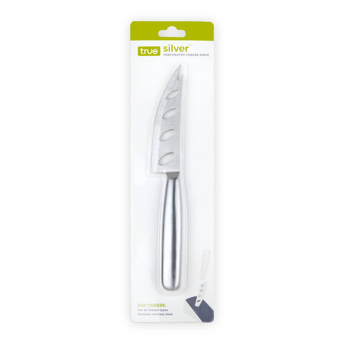 Silver Perforated Polished Stainless Steel Cheese Knife