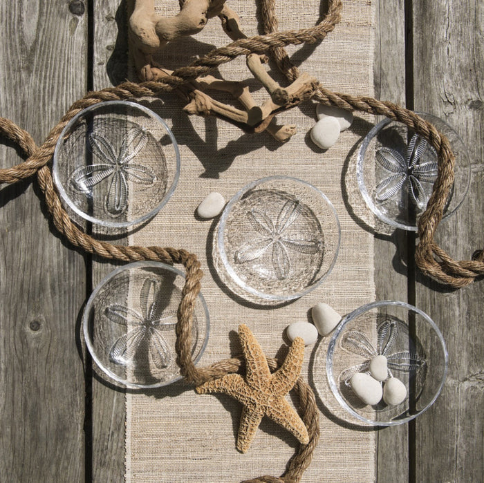 sand dollar bowl captures the radial symmetry of these iconic echinoderms.