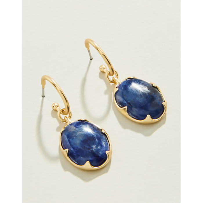 Spartina 499 jewelry-Matte finish earrings-Dangle earrings-Blue stone- Gold earrings- Gold jewelry-gift shop-gifts for her-2 in 1
