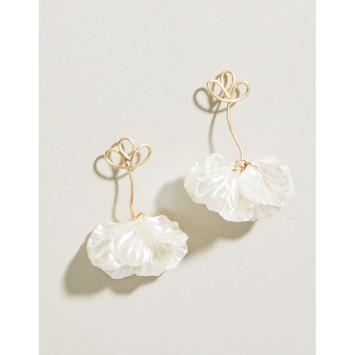 Spartina 499 jewelry-Matte finish earrings-Dangle earrings-Floral Gold earrings- Gold jewelry-gift shop-gifts for her