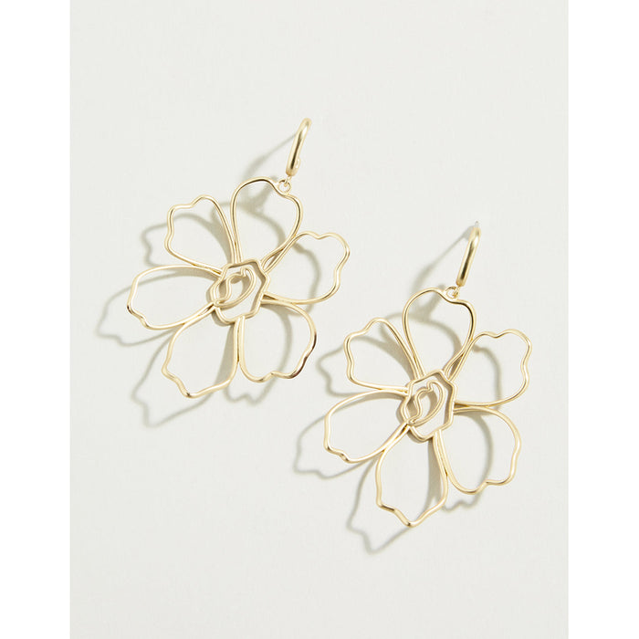 Spartina 499 jewelry-Matte finish earrings-Dangle earrings-Floral Gold earrings- Gold jewelry-gift shop-gifts for her