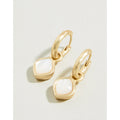 Spartina 499 jewelry-Matte finish earrings-Dangle earrings-Gold earrings-Gold jewelry-Mother of pearl-gift shop-gifts for her