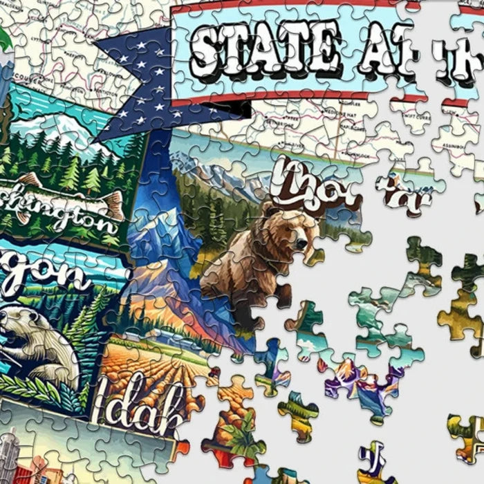 This Springbok All American Attractions 1000-Piece Jigsaw Puzzle celebrates iconic sights and memorable destinations across the United States.