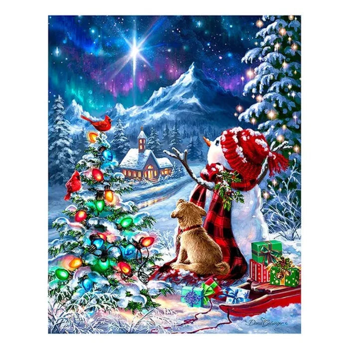 Springbok Follow the Star 500-piece jigsaw puzzle featuring a peaceful star-themed seasonal scene