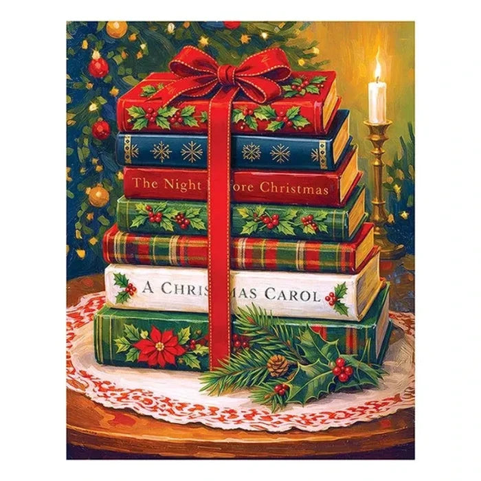 The Springbok Holiday Classics 1000 Piece Jigsaw Puzzle features rich, festive artwork that captures timeless holiday scenes.