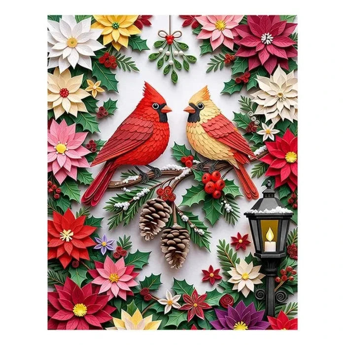 This Springbok Holiday Paper Cardinals 1000 Piece Jigsaw Puzzle adds colorful Christmas charm to your holiday puzzle collection.