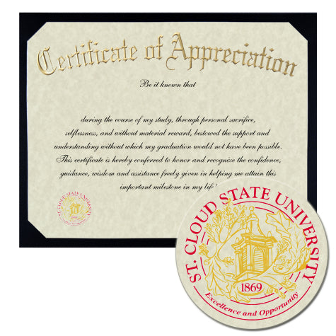 St. Cloud State University Certificate of Appreciation