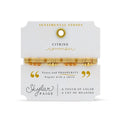 Stia Couture November Citrine Sentimental Stones Bracelet featuring genuine golden citrine birthstone beads with hidden Morse code-inspired design, meaningful November birthday jewelry gift in elegant gift-ready packaging