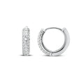 Stia Couture Pavé Totally Tubular Huggie earrings in silver crafted from .925 sterling silver with sparkling pavé stones and a secure hinge snap-back closure.