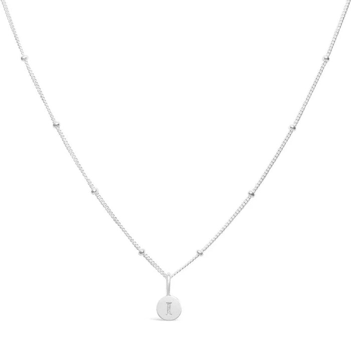 "Stia : Love Letter \"I\" Mini Disk Necklace -"
