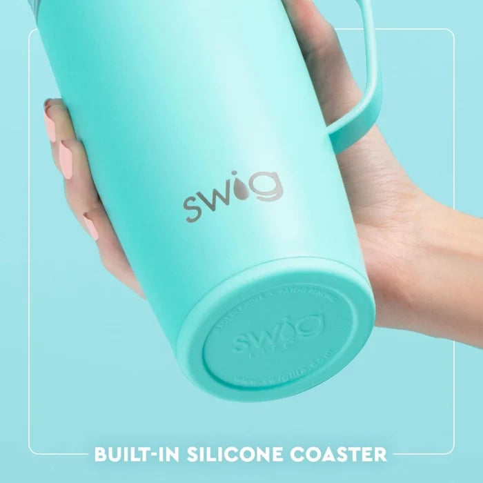 A decorative coffee mug with a red bow and star motifs, combining style and functionality.