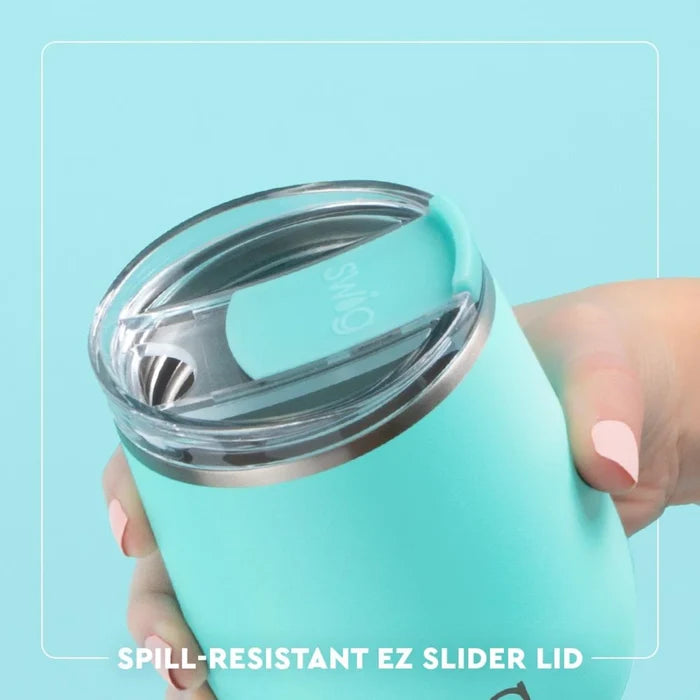SWG wine tumbler decorated with a lovely pink and green floral design, perfect for enhancing your drink experience.