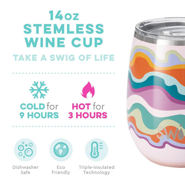 "Swig : Sand Art Stemless Wine Cup (14oz) -"