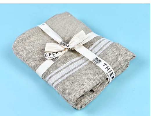 Thieffry Linen Dish Towel Monogram White