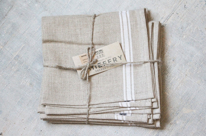 Thieffry Linen Dish Towel Monogram White