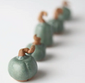 Tiny Pumpkin | Autumn Decorative Ceramic Handmade Pottery - Green