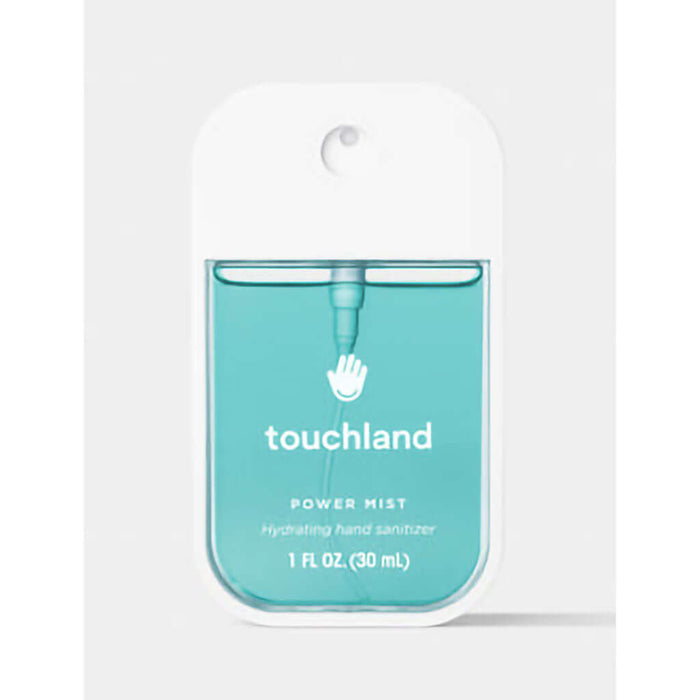 Touchland Blue Sandalwood Hand Sanitizer power mist hand sanitizer packaging on a white background
