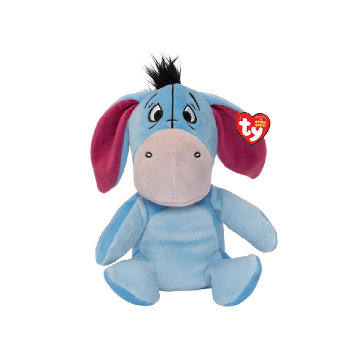 A stuffed animal featuring a blue and pink nose, showcasing a soft and cuddly design.