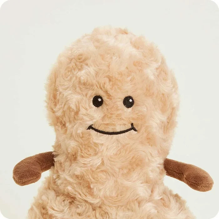 Plush toy with a smiling face on a white background
