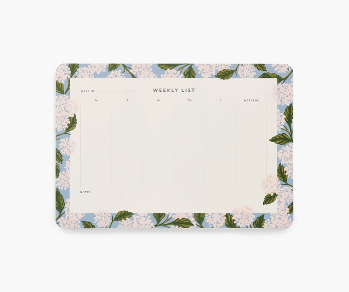 Weekly Desk Pad-Hydrangea