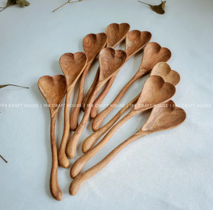 Wiggly Heart-Shaped Wooden Spoon - Home Decor and Gifts