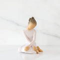 Willow Tree Serenity figurine – hand-painted resin sculpture of a seated woman in white dress, symbolizing peace, mindfulness, and emotional healing