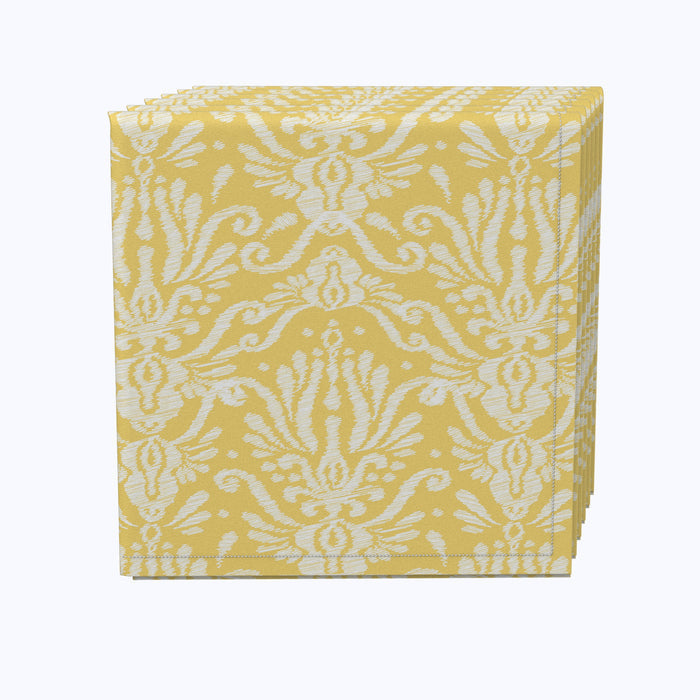 Yellow Keyhole Damask Napkins